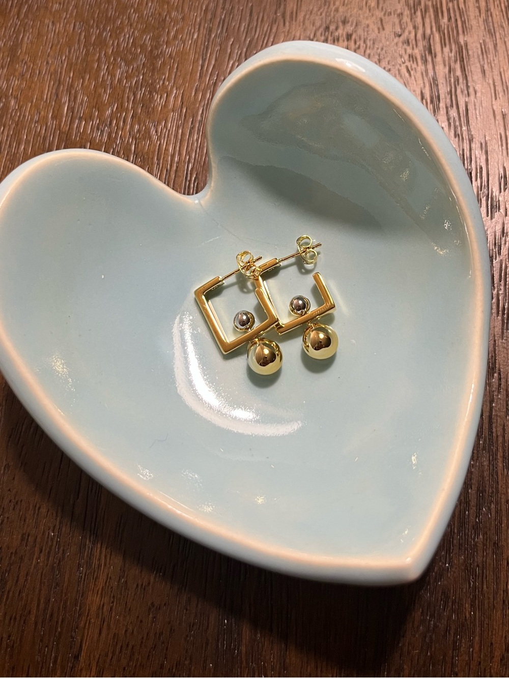 Gold/silver geometric post earrings
